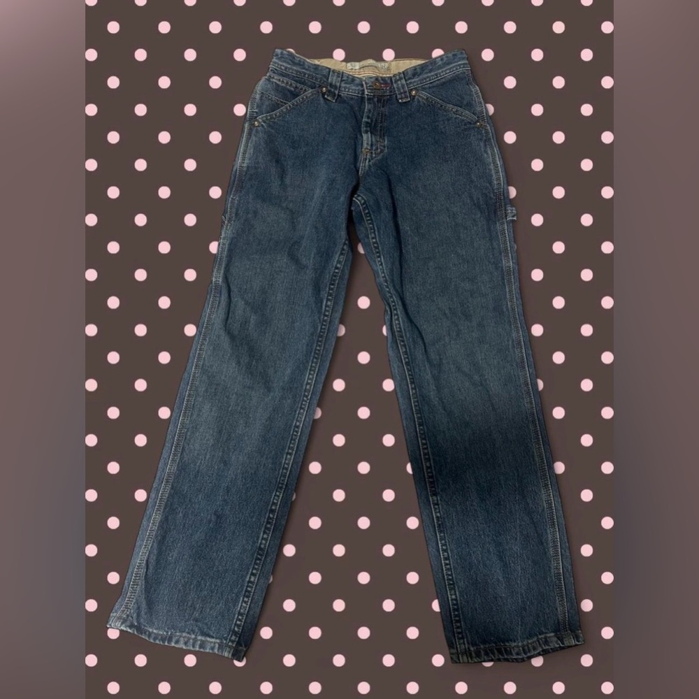 lee medium rise blue carpenter jeans